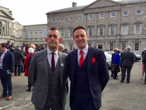 Newest Limerick Deputies Maurice Quinlivan and Tom Neville on the first day of the 32nd Dail at Leinster House