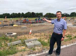 Cllr Joe Leddin at Mungret playground, which is due to open next month.