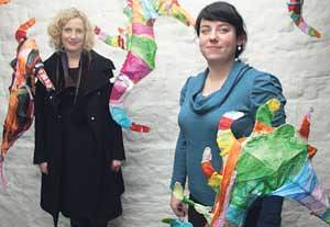 OrlaighMcBride, Arts Council, and Jennifer Moroney Ward pictured at The Spectaculars’ Into  The Deep lantern procession and exhibition at Limerick Printmakers, Monday night. This launched a week of Youth Arts Activity driven by the Northside Learning Hub which hosts a New Year Showcase on Friday 16, presenting seven multi-media events including animation and drama. Belltable supported.