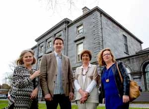  19th Annual Painting Exhibition 2016 by Year 2 Painting Students. Left, Karina McGuire, Alan Keane, Naomi O'Nolan of The Hunt Museum, Aine NiGiollacoda, LSAD