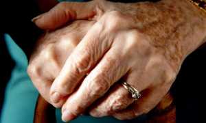 An elderly woman's hands