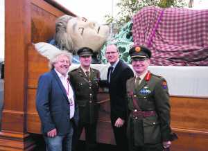  A sleeping giant for Limerick's prospects? Admired by Mike Fitzpatrick, Limerick City of Culture; Pat Murnane,12th Infantry Battalion at Irish Defence Forces;  Minister for Defence Simon Coveney and Brigadier General Derry Fitzgerald, General Officer Commanding 1st Brigade at Sarsfield Barracks   Photo: Sean Curtin Fusionshooters