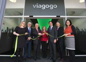 From left: Ciara Pa;ache; Barry O'Dowd, Emerging Business Division at IDA Ireland; Minister for Jobs, Enterprise and Innovation, Richard Bruton; Jan O'Sullivan, Minister for Education and Skills, Oliver Wheeler, global head of communications for the viagogo Group; Edward Parkinson, Viagogo, and Geraldine Black. Pic: Brian Gavin Press 22