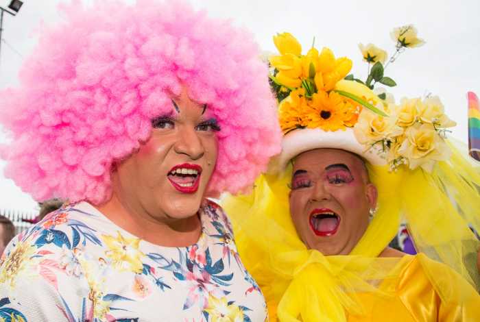30.08.14 Limerick Pride Festival 2014, Limerick’s annual celebration of Lesbian, Gay, Bisexual and Transgender culture.  Taking part in the parade were, Madonna Lucia and Sheila Fitz-Patrick. Picture: Alan Place/FusionShooters.