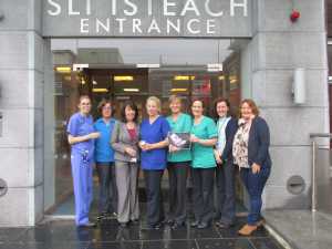 Staff at UMHL ahead of the annual remembrance service Rita O’Brien, Jean Rafferty, Maria Gibbons, Marie Carroll, Noreen Mann, Eileen Quinlan and Eileen Ronan 