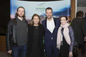 Left, Pius McGrath, Ann O’Brien with Liam and with Tara Doolan of Honest Arts Production Company   Photo: Liam Bourke/ Press 22