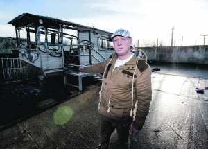 Cornelius Faulkner outside his caravan on the Long Pavement. Picture: Keith Wiseman