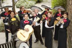 Mariachi San Patricio play tunes to dance wildly. The musicians come from folk, orchestral and popular music backgrounds hailing from Mexico, Ireland, the Basque country, Venezuela and Spain. Playing Saturday January 23 at Bunratty Folk Park 