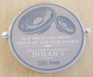 Dolan’s Warehouse recieved a Hot Press Magazine commendation award at the IMRO Live Music Venue of the Year Awards 2015