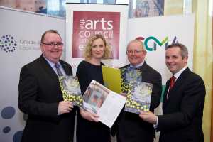 At LGMA offices in Dublin were (L-R) Joe Nugent, CEO, Local Government Management Agency; Pat Gallagher, Chair of County and City Management Association (CCMA) and Westmeath County Council Chief Executive; Orlaith McBride, Director, Arts Council and Paul Reid, Chair, CCMA Economic, Enterprise and Community Development Committee and Fingal County Council Chief Executive. PIC: LENSMEN