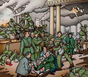 From 'A Terrible Beauty: Centennial Reflection' by Robert Ballagh, at Hunt Museum from May 23