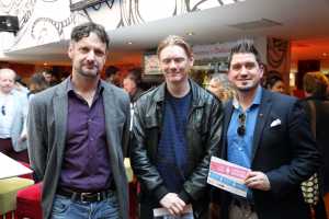 Left, Joe Mullins, actor; Ronan Cassidy, Film Lmerick; Steve Spade, producer/ magician Photo: Herbert Knowles