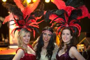 Chloe Brennan, Geraldine Getlevog and Sarah Allen as saloon girls