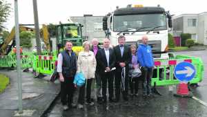 Cllr John Costelloe (centre) with residents of the Irish Estates.