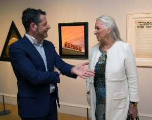 27-5-16 The Hunt Museum Limerick launch of:  John Moran, chair of the Board at the Hunt Museum with Lady Geraldine Dunraven. Picture: Keith Wiseman