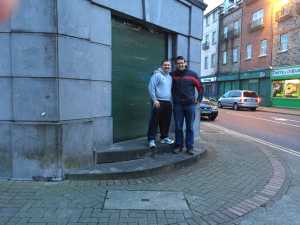 Cllr Frankie Daly with Ken Moore of St Francis Boxing Club outside the new premises.