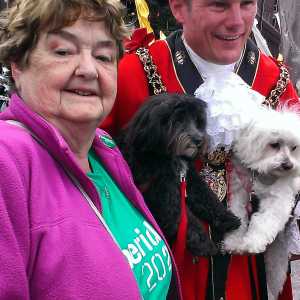 Drama member Marie Quinlivan with Lord Mayor of Manchester, Carl Austin-Behan with whom this community creative group had a research meeting