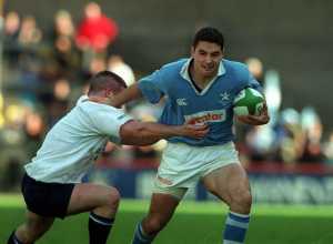 1 May 1999. Jeremy Staunton, Garryowen, is tackled by Cork Con's John O'Driscoll during the AIB League Rugby Final, Garryowen v Cork Constitution, Lansdowne Road, Dublin. Picture Credit: Matt Browne/SPORTSFILE.