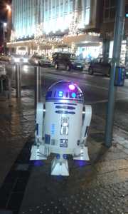 R2-D2 out on the town.