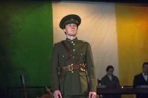  Dominic Mac Hale as Michael Collins plays against Irene Kelleher as Kitty Kiernan Pic: Michael Mac Sweeney/Provision