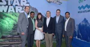 PIC SHOWS: Peter Brazil, Limerick Travel; Karan Sharma, Eximius Business; Leonie Kelly, Tourism Ireland; Frank Fahey and Phelim O'Neill, both Spirit of Ireland Travel; Vivek Mishra, Le Boat TUI Travel, in Delhi, during the Tourism Ireland sales mission in India.