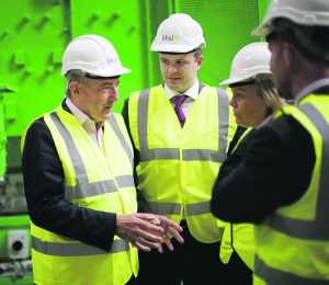 BHSL’s newly appointed chairman, former Kerry Group CEO Denis Brosnan (left) at the company’s facility in Kantoher, County Limerick. 