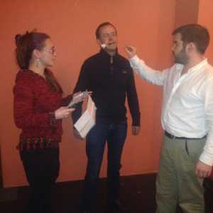  Dan Mooney and Pat Kelly with Jenny Ní Mhaoileoin directing the Pirandello