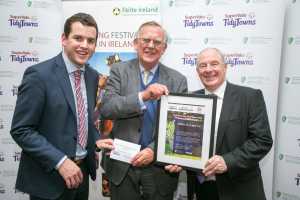 NO REPRO FEES 01/11/2016 Failte Ireland Mid West and South West Region TidyTowns Awards Ceremony at The Woodstock Hotel Ennis in association with The Department of the Environment, Community and Lovcal Government and SupValu. County Highly Commended and Commended, L-R Niall O’Callaghan, SuperValu, George Stackpoole, Adare Co Limerick and  Michael Ring TD, Minister of State for Regional Economic Development.Pic Arthur Ellis.