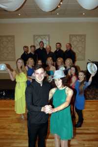 Ross Mann of Limerick FC with Kilcornan National School teacher Shirley Balfry who are taking part in Kilcornan's Strictly Come Dancing. (Pictures: Brendan Gleeson)