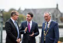 Conn Murray, Paschal Donohoe and Stephen Keary