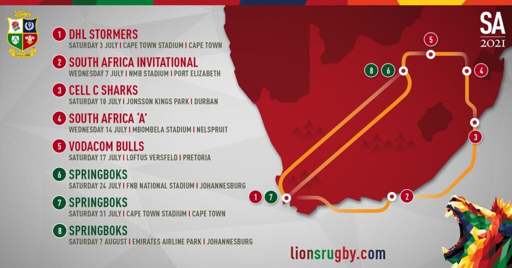 lions rugby tour schedule
