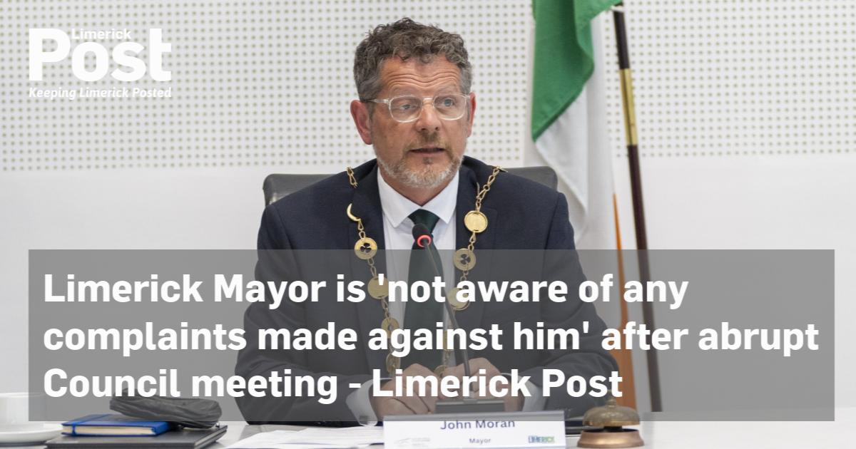Limerick Mayor is ‘not aware of any complaints made against him’ after abrupt Council meeting