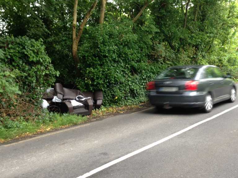 Illegal dumping sinks to the level of a three piece suite