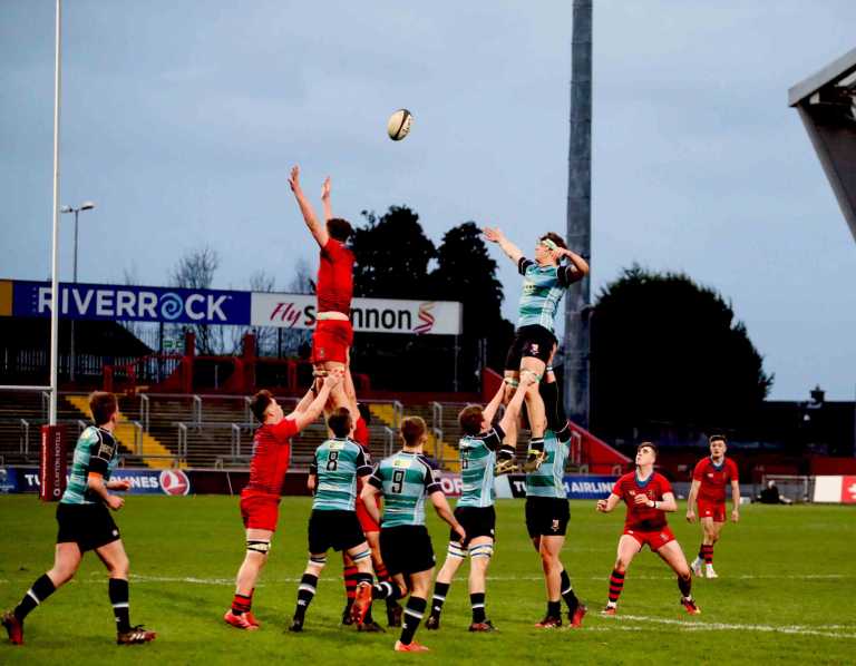 Action from St Munchin’s College 24-19 SCT win over Castletroy College