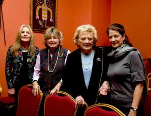 Attending the premier in Loft Venue's theatre section, Patricia Haselbeck, Lady Olda Fitzgerald, Ursula Leslie and Deirdre Brennan Photo: Keith Wiseman
