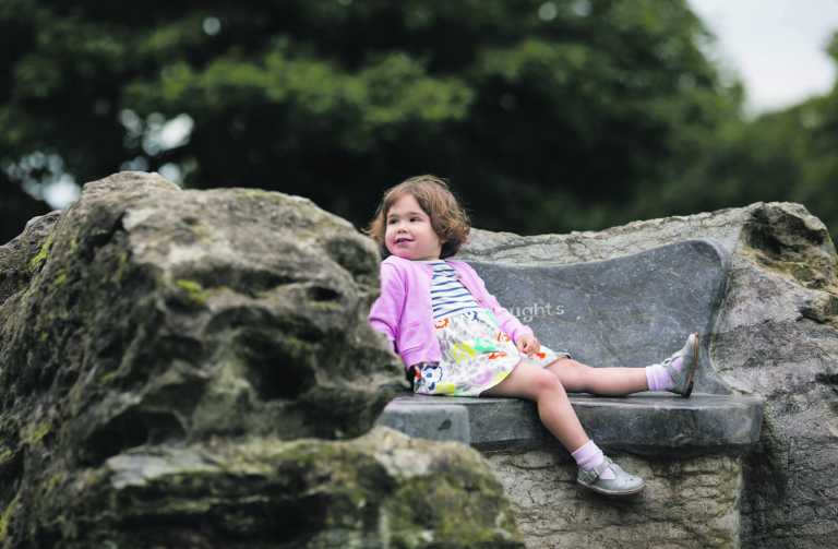 Sadhbh takes a seat on dad’s memorial