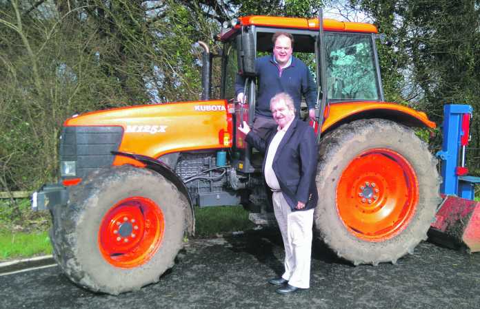 Councillors Adam Teskey and Kevin Sheahan with a non-NCT inspected tractor.