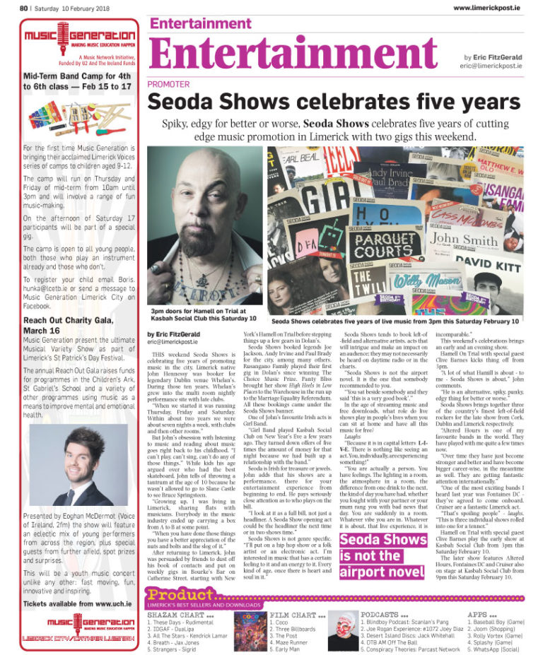 This Week: Promoter Seoda Shows celebrates five years