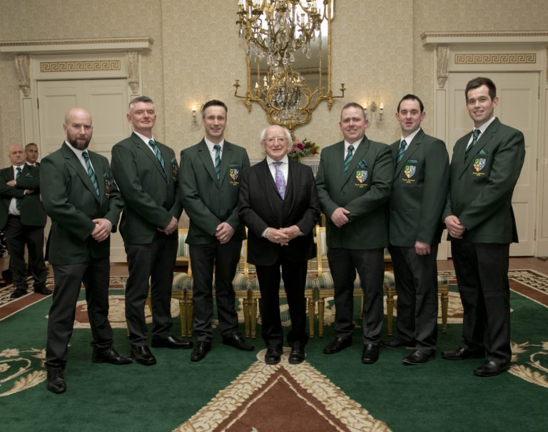 Limerick butchers meet Michael D. Higgins
