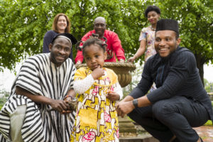 Back Row - Leonie Kerins, Doras Luimni, Jules Olivier Djiopang and Sylvanie Nono  Front Row - Abigail Nono, John Njutekpor and David Idioh pictured at the Launch of Africa Day Limerick 2018 which runs until May 27th. Pic: Don Moloney Limerick Post NEwspaper