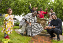 Back Row - Leonie Kerins, Doras Luimni, Jules Olivier Djiopang and Sylvanie Nono Front Row - Abigail Nono, John Njutekpor and David Idioh pictured at the Launch of Africa Day Limerick 2018 which runs until May 27th. Pic: Don Moloney limerick post newspaper