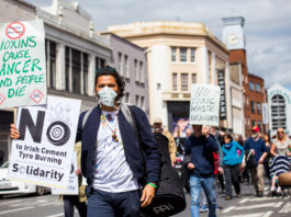Opponents of Irish Cement's incinerator plan taking part in a previous protest march in Limerick. Photo: Cian Reinhardt