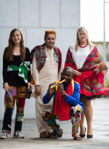 Celebrating Multicutural day at University Hospital Limerick today were, Marie Edmonds, Dr. Abrar Haider, John Nutekpor, IWA and Aneta Golba, UHL. With 300 staff from 50 countries working across our six hospitals, today we experienced diverse cultures, ethnic foods and enjoyed performances of song, dance from children of our staff. Picture: Alan Place