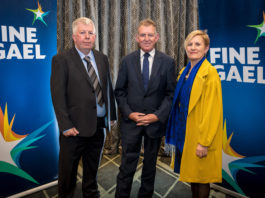 Fine Gael local election candidates for Limerick City East Michael Murphy, Cllr Michael Sheahan, and Cllr Marian Hurley. Photo: Keith Wiseman Limerick News Politics
