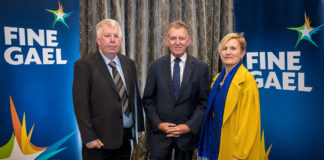 Fine Gael local election candidates for Limerick City East Michael Murphy, Cllr Michael Sheahan, and Cllr Marian Hurley. Photo: Keith Wiseman Limerick News Politics