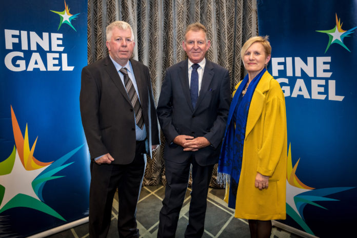 Fine Gael local election candidates for Limerick City East Michael Murphy, Cllr Michael Sheahan, and Cllr Marian Hurley. Photo: Keith Wiseman Limerick News Politics