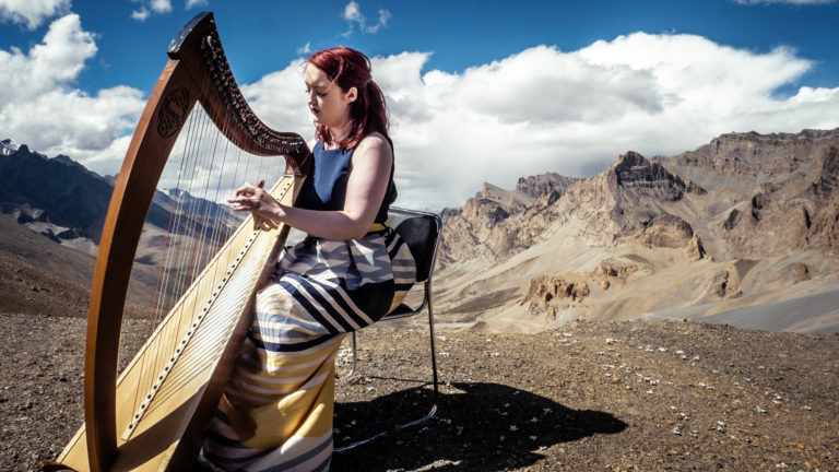 Plucky Limerick woman Siobhan Brady on her high harp