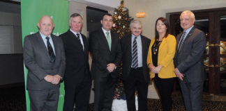 Attending the Fianna Fáil convention at the Green Hills Hotel were Cllr. Kieran O' Hanlon, Cllr. Joe Pond, Mayor James Collins, Willie O' Dea TD, Catherine Slattery, Candidate and Cllr. Jerry O' Dea. Picture: Gareth Williams