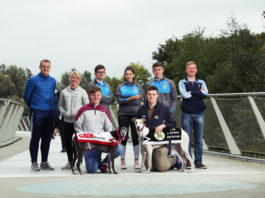 Members of the UL Greyhound Racing Society on campus during the filming of their video for the IRGT’s ‘Our People, Their Stories’ campaign.