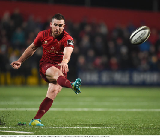 JJ Hanrahan is one of nine players to come through the Munster academy. Photo by Diarmuid Greene/Sportsfile